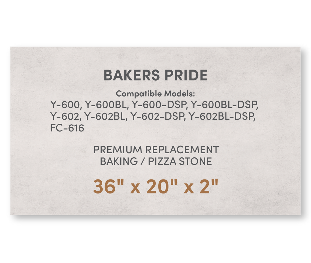 Premium Replacement Baking / Pizza Stone for Baker's Pride Y-600, Y-602 and FC-616 Ovens (XL)