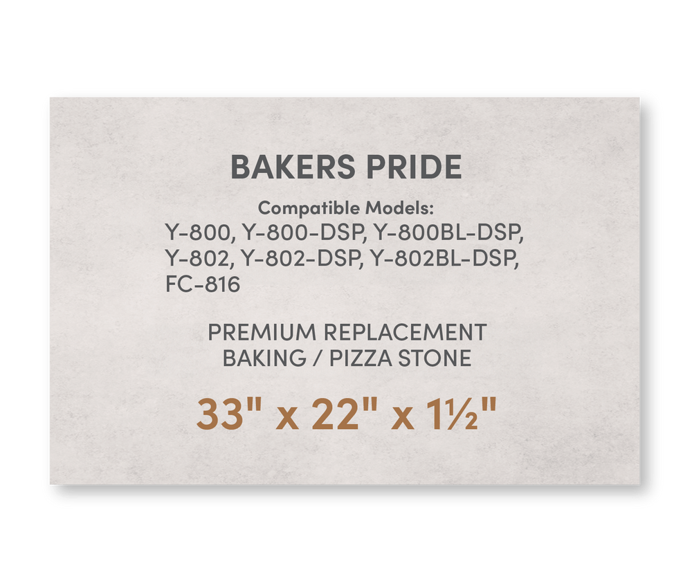 Premium Replacement Baking / Pizza Stone for Baker's Pride Y - 800, Y - 802 and FC - 816 Ovens - FibraMent