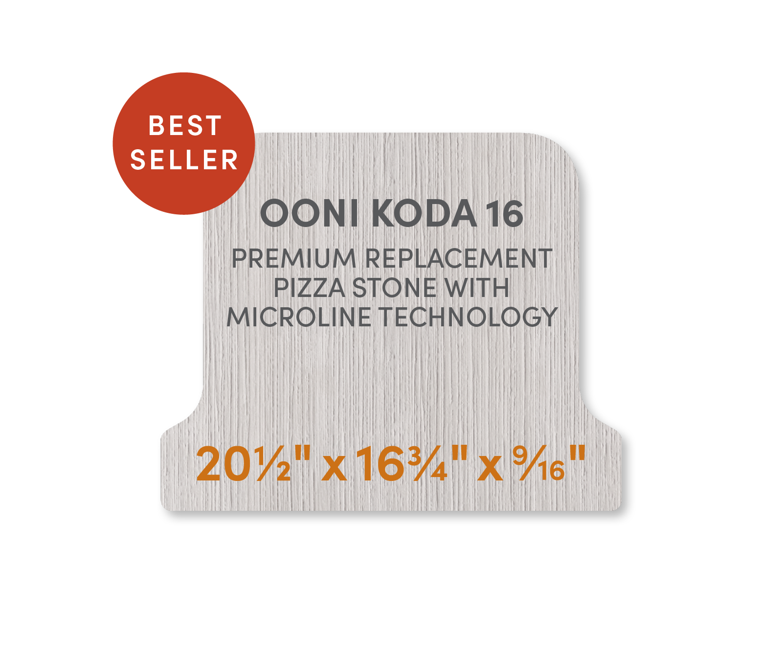Ooni Koda 16 - FibraMent Premium Replacement Pizza Stone with MicroLine Technology®.