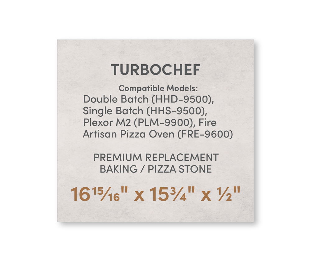 FibraMent Premium Replacement Baking / Pizza Stone for TurboChef Double Batch, Single Batch, Plexor M2, and Fire Artisan Pizza Ovens - FibraMent