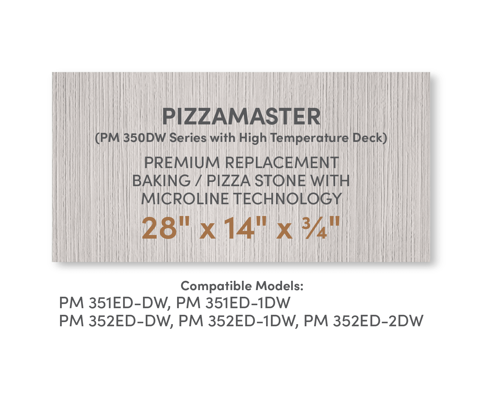 FibraMent Premium Replacement Baking / Pizza Stone with MicroLine Technology for PizzaMaster 350DW Series Ovens with High Temperature Decks - FibraMent