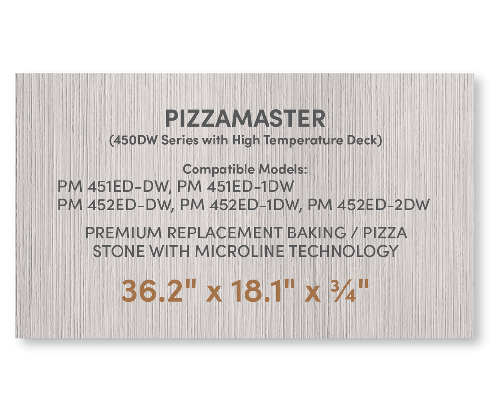 FibraMent Premium Replacement Baking / Pizza Stone with MicroLine Technology for PizzaMaster 450DW Series Ovens with High Temperature Decks - FibraMent