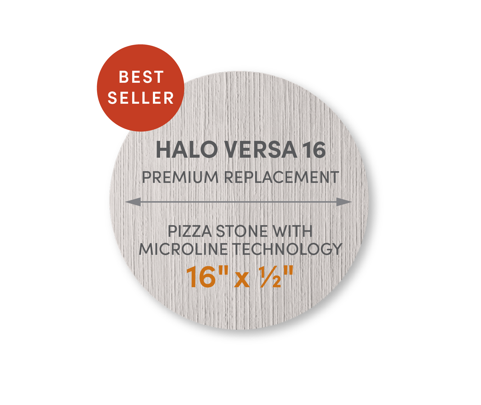 Halo Versa 16 - Premium Replacement Pizza Stone with MicroLine Technology. - FibraMent