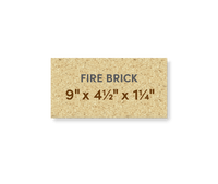 High Duty Hard Fire Brick 9" x 4 - 1/2" x 1 - 1/4" - FibraMent