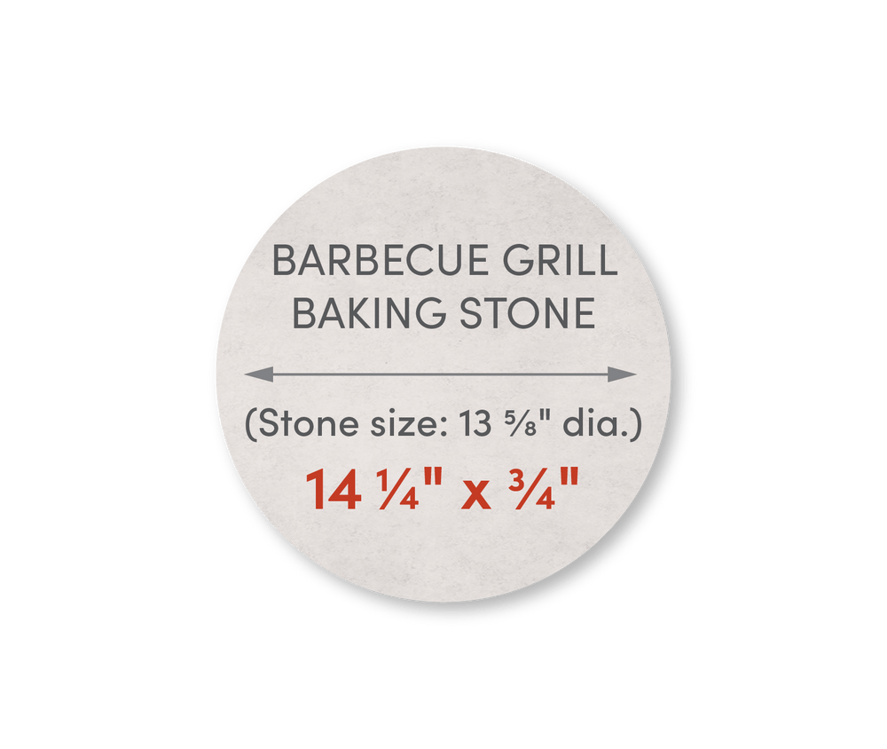 Home Barbecue Grill Baking Stone 14 1/4" Diameter with Pizza Peel and Cutter - FibraMent