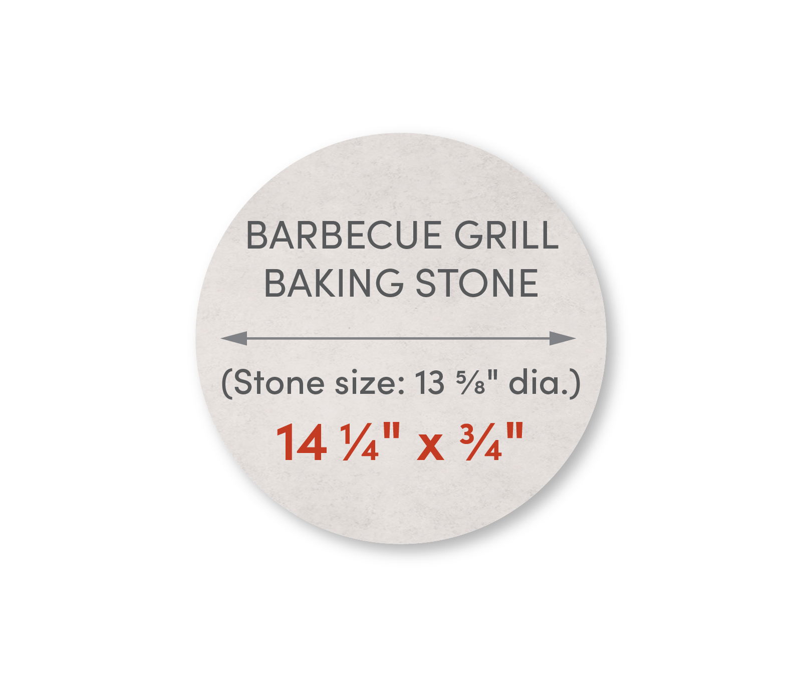 Home Barbecue Grill Baking Stone 14 1/4" Diameter with Pizza Peel and Cutter - FibraMent