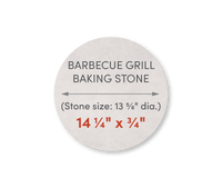 Home Barbecue Grill Baking Stone 14 1/4" Diameter with Pizza Peel and Cutter - FibraMent