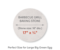 Home Barbecue Grill Baking Stone 17" Diameter with Pizza Peel and Cutter - FibraMent