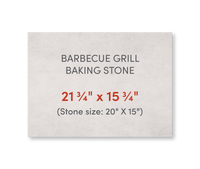 Home Barbecue Grill Baking Stone 21 3/4" x 15 3/4" with Pizza Peel and Cutter - FibraMent