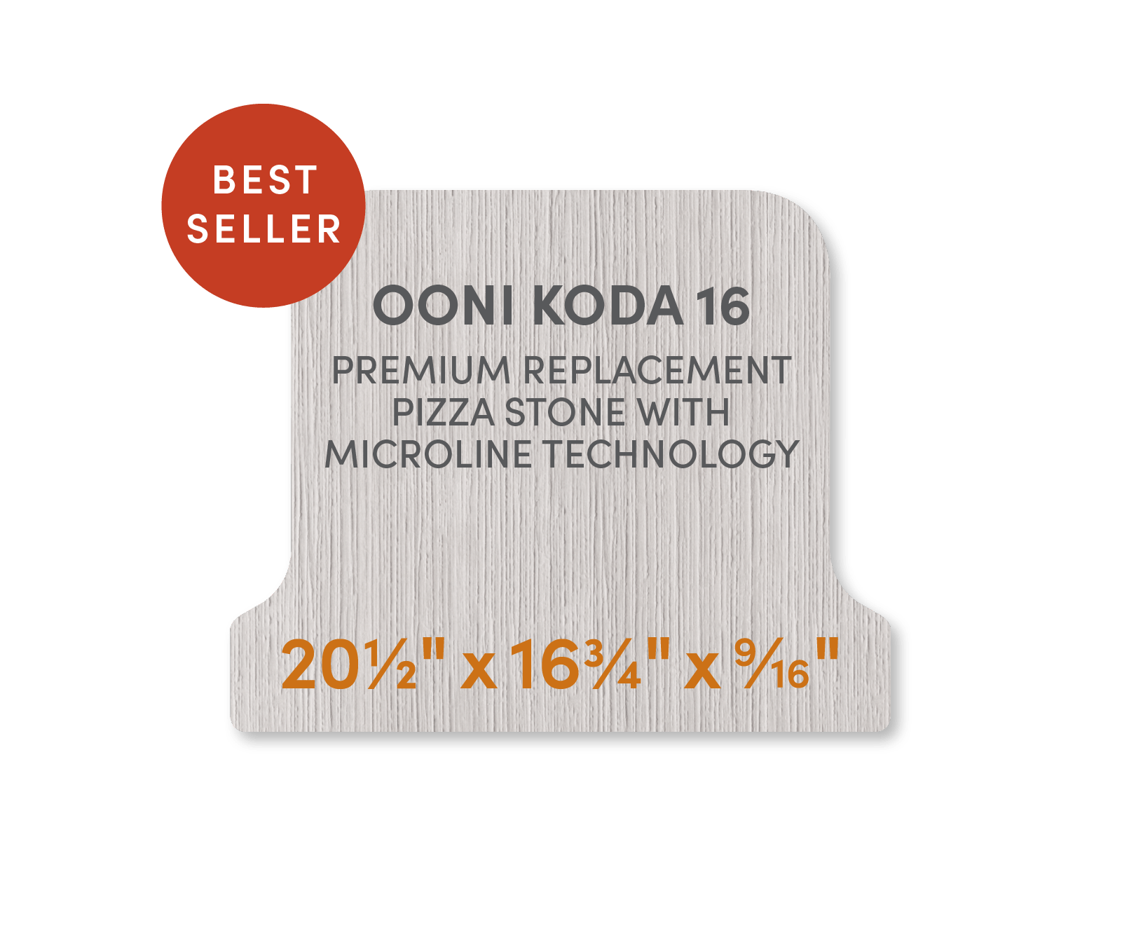 Ooni Koda 16 - Premium Replacement Pizza Stone with MicroLine Technology - FibraMent