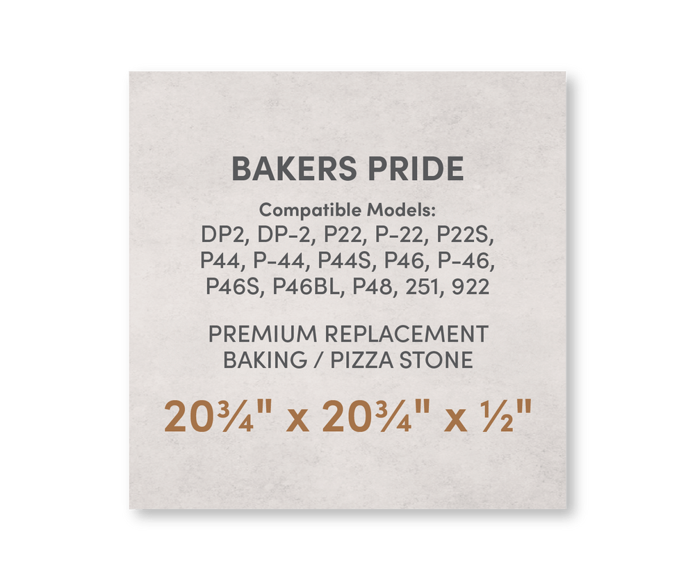 Premium Replacement Baking / Pizza Stone for Baker's Pride DP - 2, P22, P44, P46, P48 and 922 Ovens - FibraMent