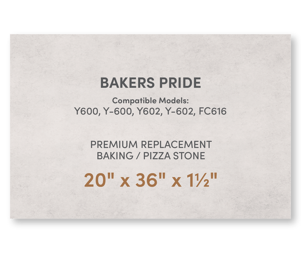 Premium Replacement Baking / Pizza Stone for Baker's Pride Y - 600, Y - 602 and FC616 Ovens - FibraMent