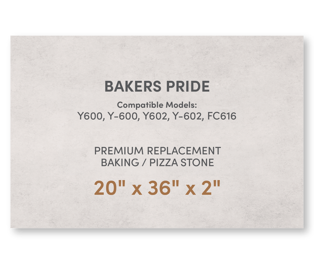 Premium Replacement Baking / Pizza Stone for Baker's Pride Y - 600, Y - 602 and FC616 Ovens (XL) - FibraMent