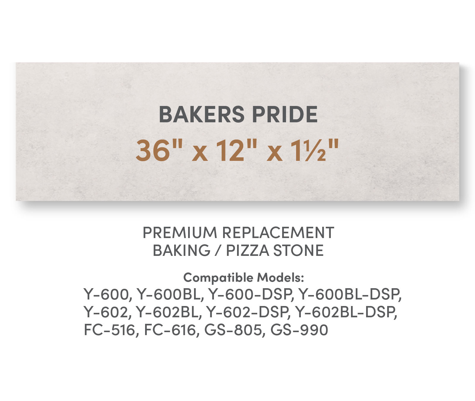 Premium Replacement Baking / Pizza Stone for Baker's Pride Y - 600, Y - 602, FC - 516, FC - 616, GS - 805 and GS - 990 Ovens - FibraMent