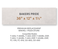 Premium Replacement Baking / Pizza Stone for Baker's Pride Y - 600, Y - 602, FC - 516, FC - 616, GS - 805 and GS - 990 Ovens - FibraMent