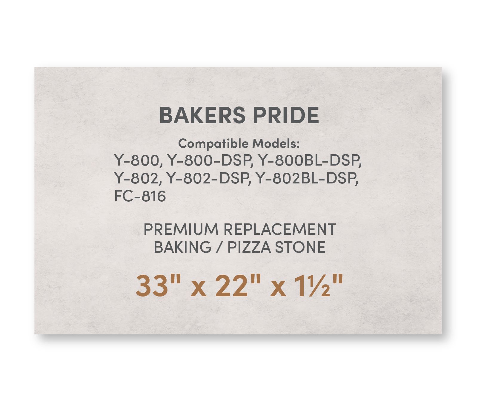 Premium Replacement Baking / Pizza Stone for Baker's Pride Y - 800, Y - 802 and FC - 816 Ovens - FibraMent