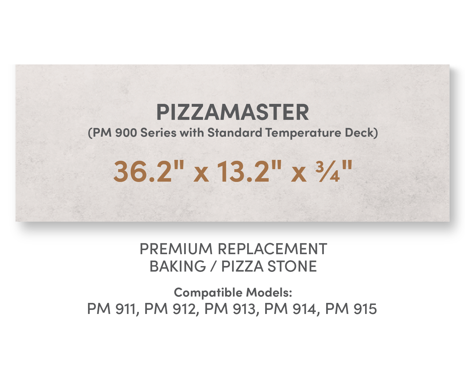 Premium Replacement Baking / Pizza Stone for PizzaMaster 900 Series Ovens (SM) with Standard Temperature Decks - FibraMent