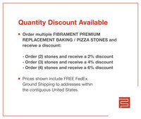 Premium Replacement Baking / Pizza Stone with MicroLine Technology for PizzaMaster 350DW Series Ovens with High Temperature Decks - FibraMent