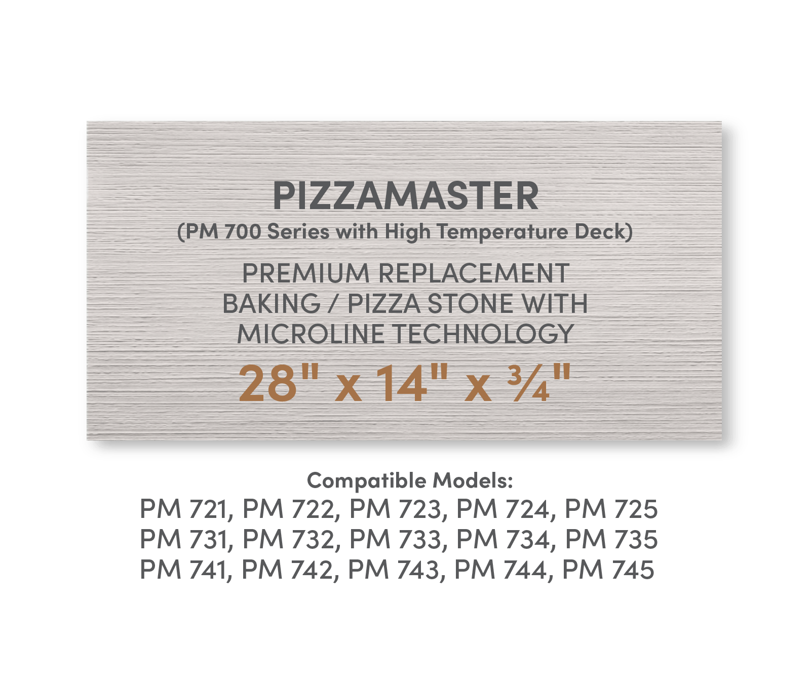 Premium Replacement Baking / Pizza Stone with MicroLine Technology for PizzaMaster 700 Series Ovens with High Temperature Decks - FibraMent