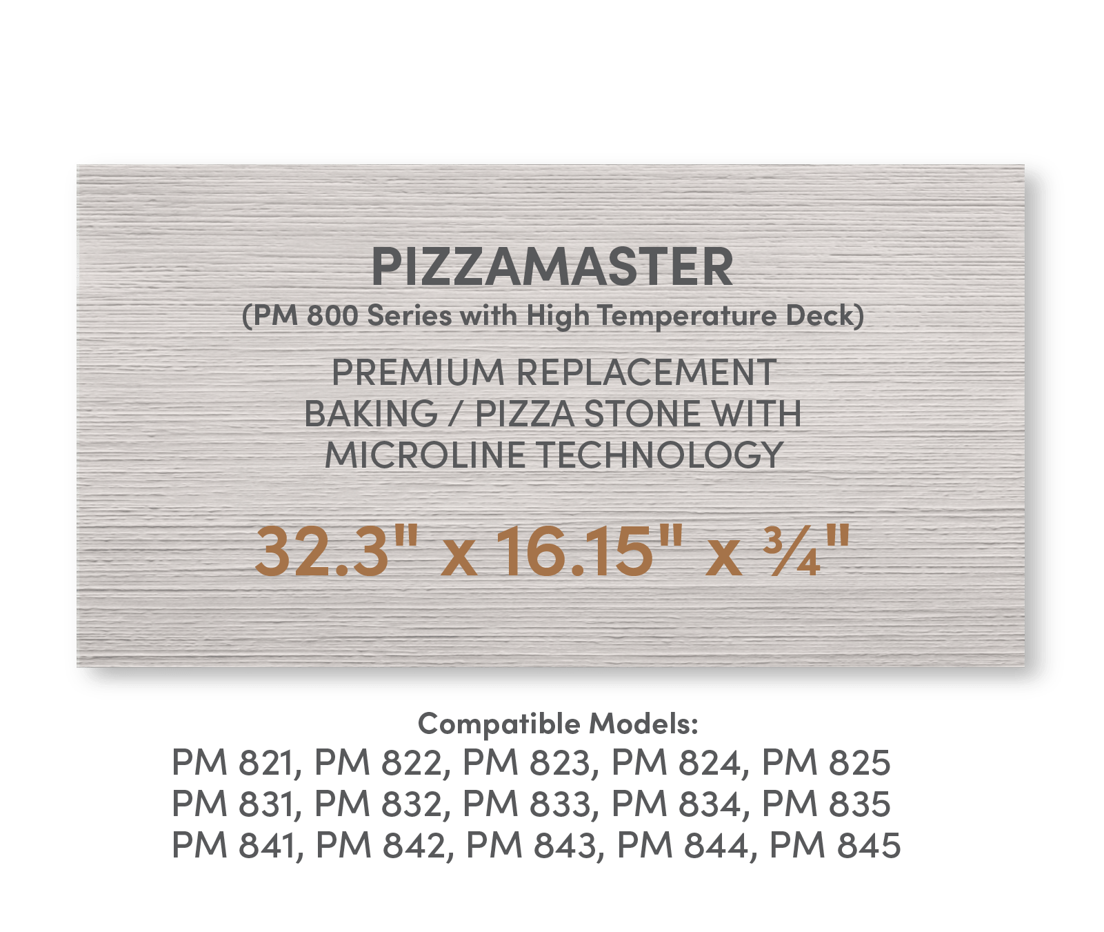 Premium Replacement Baking / Pizza Stone with MicroLine Technology for PizzaMaster 800 Series Ovens with High Temperature Decks - FibraMent