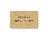 Super Duty Hard Fire Brick 10" x 6" x 1 - 1/2" - FibraMent